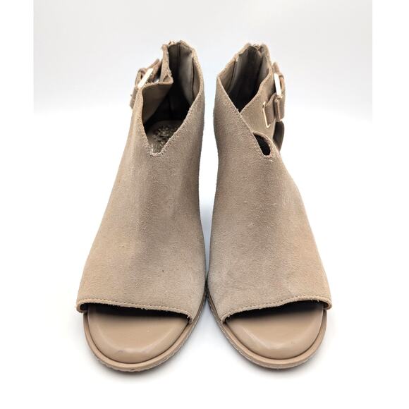 Vince Camuto Fareena Cutout Block Heel Bootie Women's Tortilla Size US9M EU40 - Picture 2 of 12